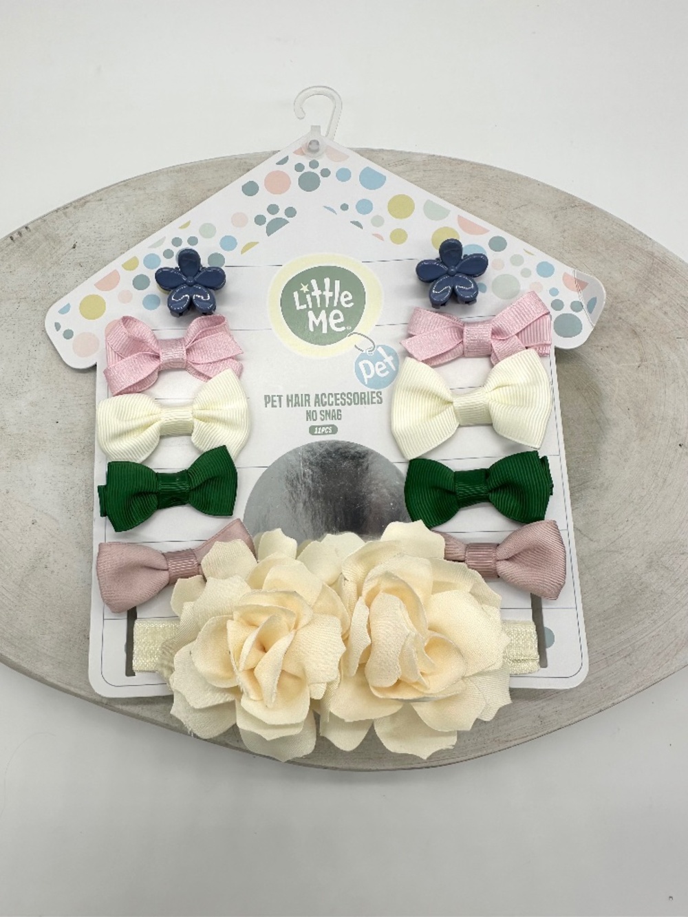 Little Me Pet Hair Accessories No Snag 11 Piece Set Brand New NWT Dog Cat Bows
